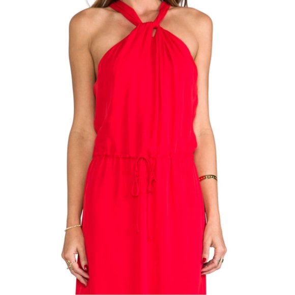 Rory Beca Silk Dress Fula Knot Front Red M NWT - Picture 2 of 10